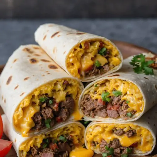 Sausage Egg And Cheese Breakfast Burrito copycat Recipe
