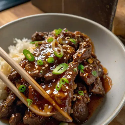 sticky honey garlic beef