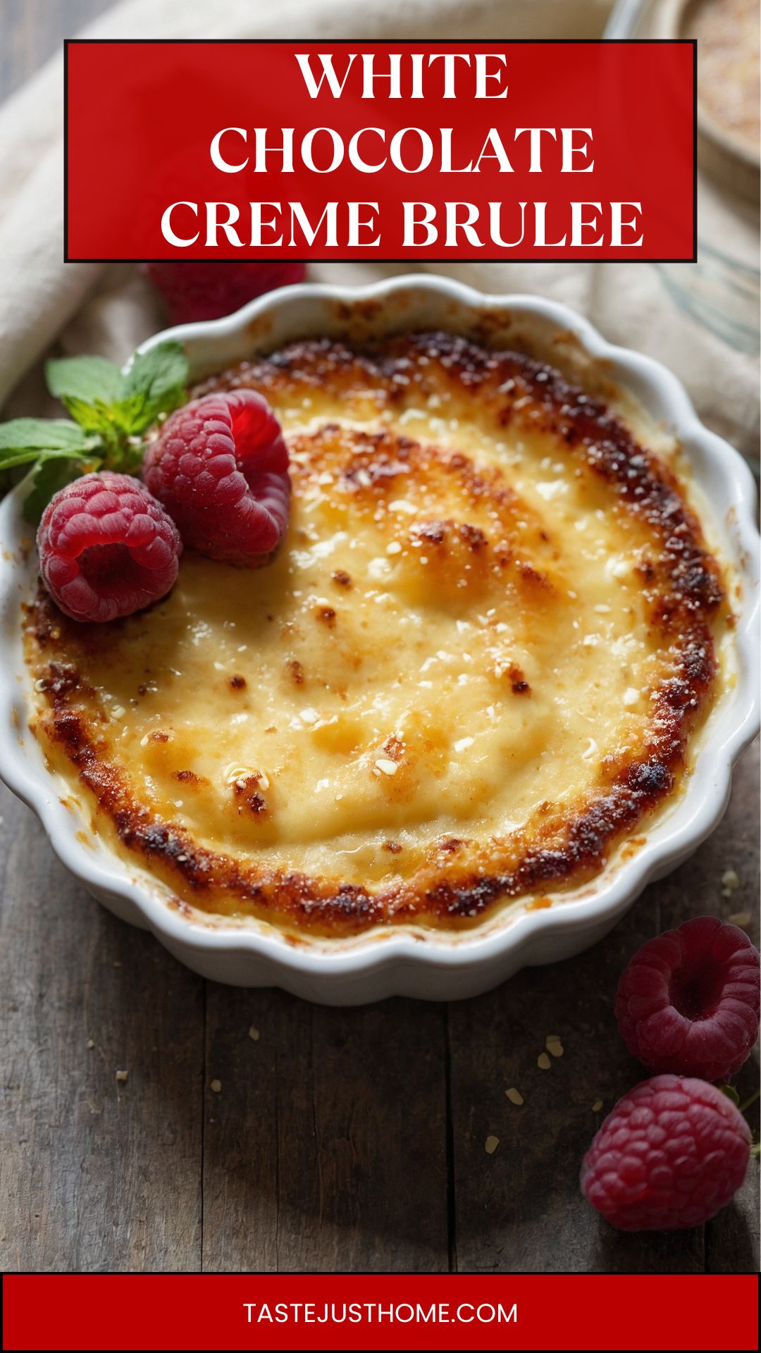 white chocolate creme brulee