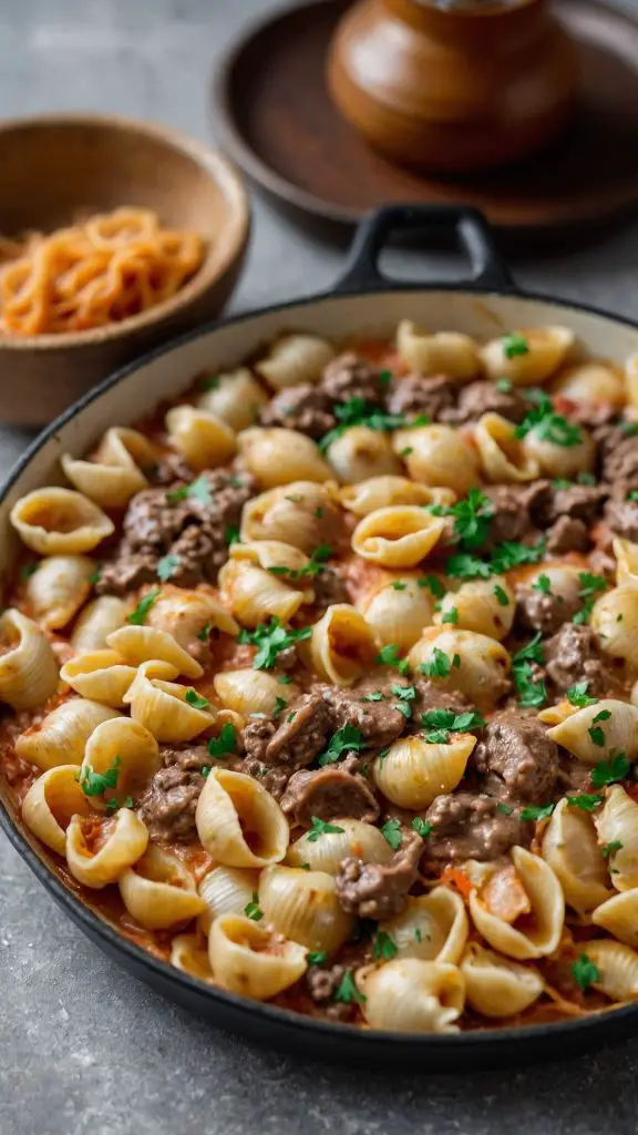 creamy beef and shells copycat recipe
